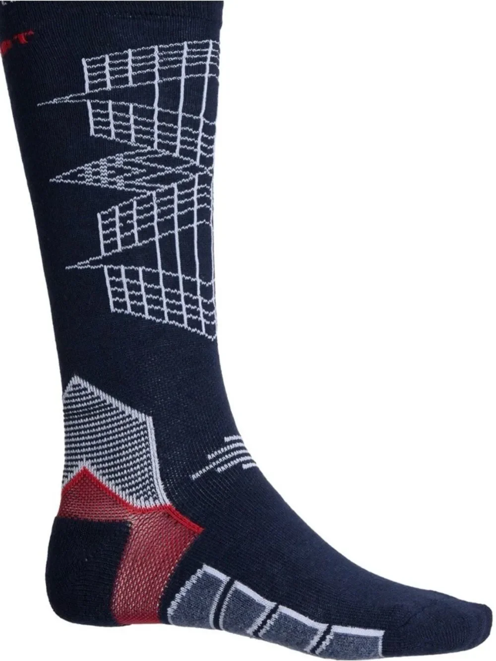 COLUMBIA Navy White Omni-Heat® Ski Socks Merino Wool Blend Over the Calf